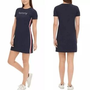 Tommy Hilfiger Women's S Navy Blue T-Shirt Dress Athleisure Sportswear School